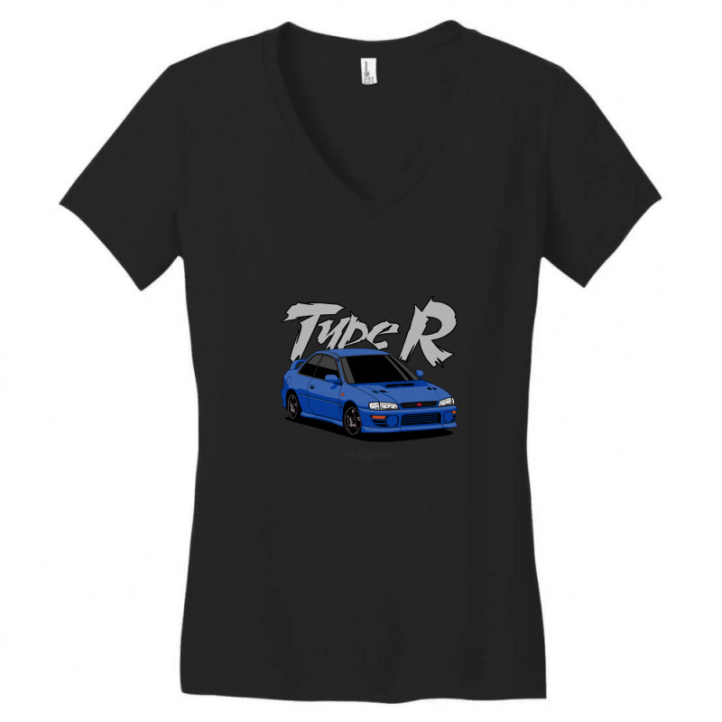 Impreza Type R (blue) Women's V-Neck T-Shirt by RickyRamshur | Artistshot