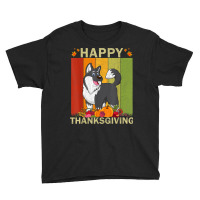 Alaskan Malamute Dog Retro Graphic Matching Thanksgiving Youth Tee | Artistshot