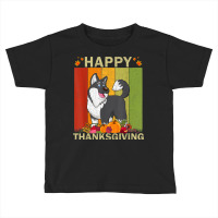 Alaskan Malamute Dog Retro Graphic Matching Thanksgiving Toddler T-shirt | Artistshot