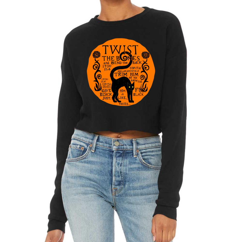 Wichita Copita Spell Black Cat Quote Halloween Pullover Hoodie Cropped Sweater by cm-arts | Artistshot