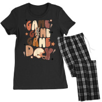 Retro Game Day Football Season Sport Lover Lightning Bolt T Shirt Women's Pajamas Set | Artistshot