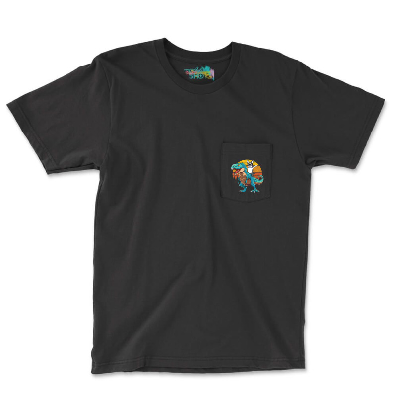 Boson Errier Dog Riding Dinosaur Rex Boys Pocket T-Shirt by Konlasa6638 | Artistshot