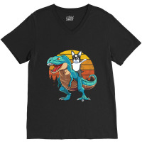 Boson Errier Dog Riding Dinosaur Rex Boys V-neck Tee | Artistshot