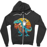 Boson Errier Dog Riding Dinosaur Rex Boys Zipper Hoodie | Artistshot