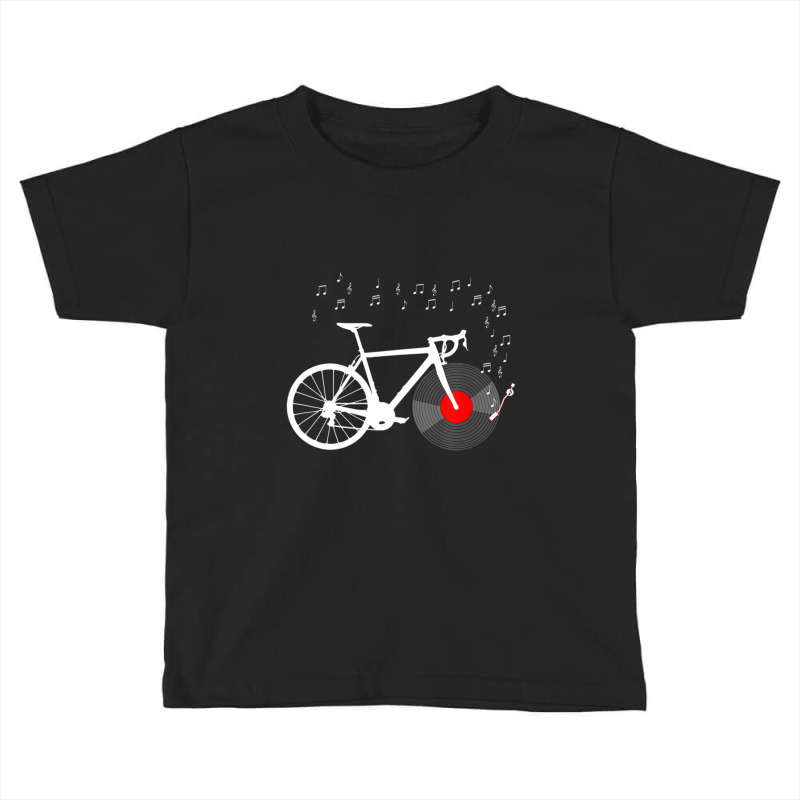 Bicycle Cycling Road Bike Vinyl Record Player Music Cyclist Toddler T-shirt | Artistshot