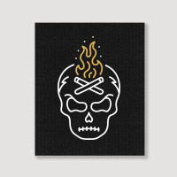 Campfire Skull Portrait Canvas Print | Artistshot