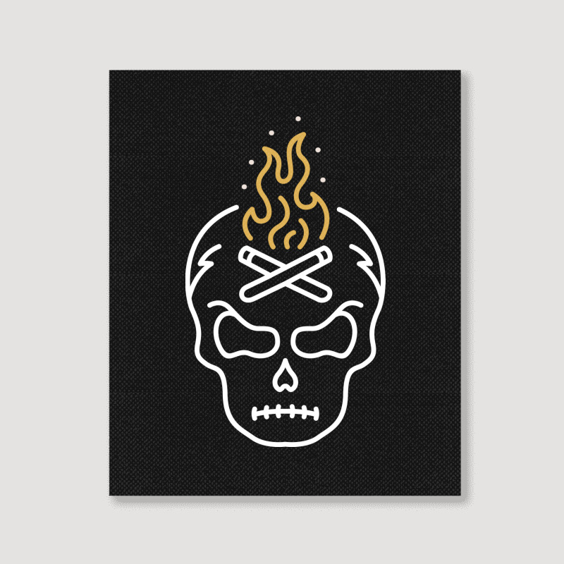 Campfire Skull Portrait Canvas Print | Artistshot