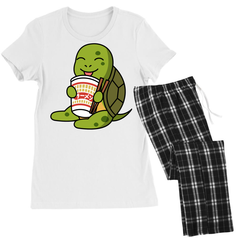 Turtle Eating Instant Ramen Noodles Pet Long Sleeve T Shirt Women's Pajamas Set by ardylanda | Artistshot