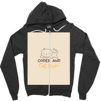 Coder And Cat Mom Codingcoder Software Engineer Developer Programmer G Zipper Hoodie | Artistshot