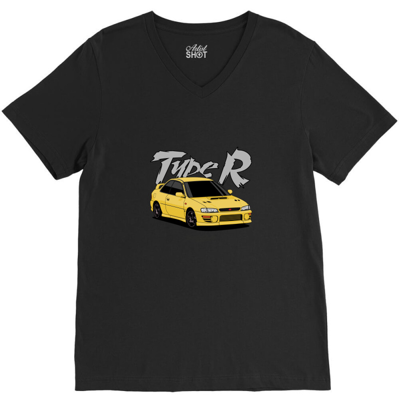 Impreza Type R (yellow) V-Neck Tee by EllaineRamshur | Artistshot