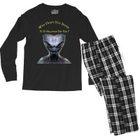 Why Don't You Invite Us, Alien Halloween T Shirt Men's Long Sleeve Pajama Set | Artistshot