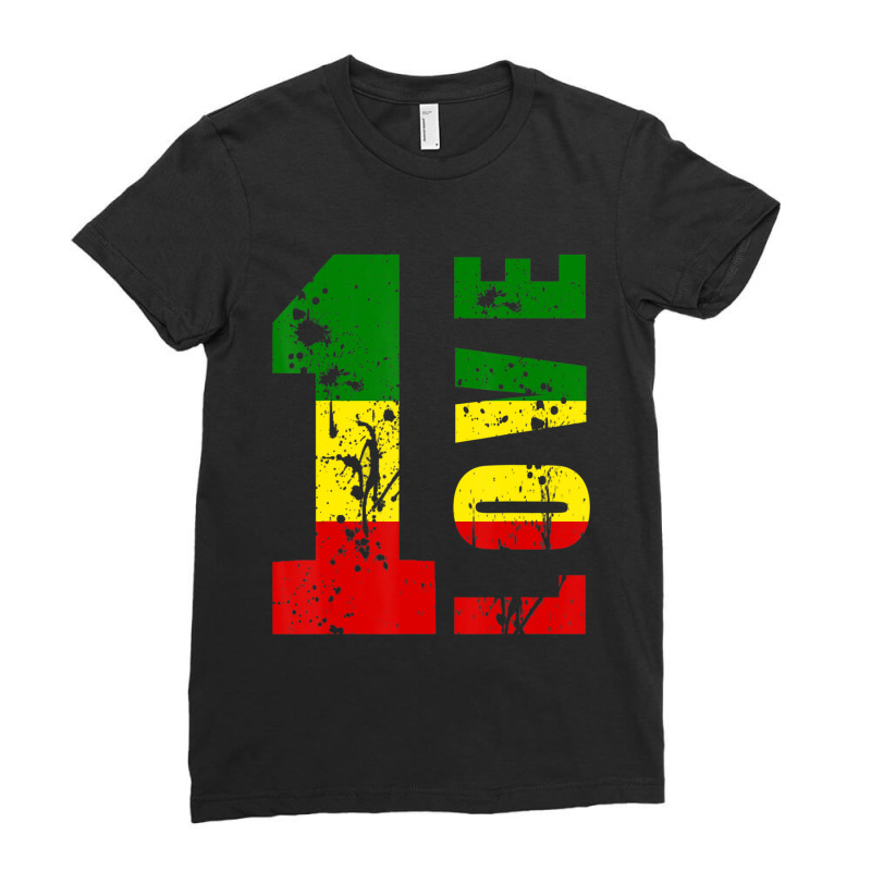 One Love Jamaica Rasta Reggae Music Caribbean Pride Ladies Fitted T-Shirt by Kosdapen517 | Artistshot