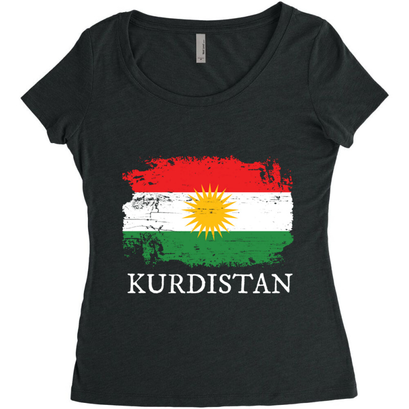 Kurdistan Flag Women's Triblend Scoop T-shirt by cm-arts | Artistshot