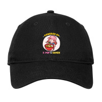 Powered By K Pop And Ramen Japanese Noodles Korean Kpop Novely Adjustable Cap | Artistshot