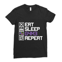 Eat Sleep Game Repeat Mmo Rpg Leetcode Leet Gift Ladies Fitted T-shirt | Artistshot