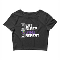 Eat Sleep Game Repeat Mmo Rpg Leetcode Leet Gift Crop Top | Artistshot