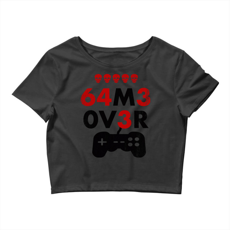 Game Over Leet Code Style - 64m3 0v3r - Red And Black Crop Top by JONAHANDERSON | Artistshot