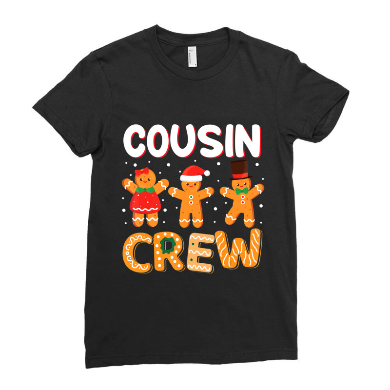 Cousin Crew Christmas Pajama Gingerbread Man Ladies Fitted T-Shirt by cm-arts | Artistshot