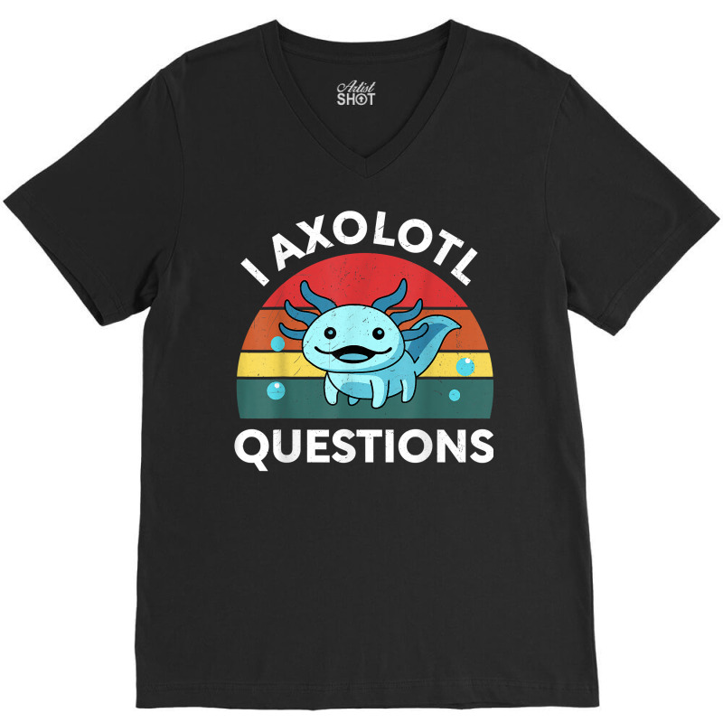 Retro Anime Shirt I Axolotl Questions Amine Lovers Gift T Shirt V-Neck Tee by cm-arts | Artistshot