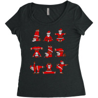 Santa S Yoga Positions Funny Christmas Women's Triblend Scoop T-shirt | Artistshot