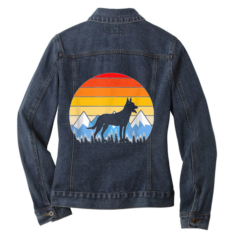 Vintage Retro Belgian Malinois Belgian Malinois Gift Ladies Denim Jacket by RogerKyleFox | Artistshot