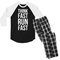 Think Fast Run Fast Shirt For Running Track Cross Country T Shirt Men's 3/4 Sleeve Pajama Set | Artistshot