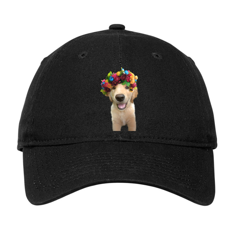 Golden Retriever Dog Dogs, Flower Head Crown, Cute Adjustable Cap by Kalsurin563 | Artistshot