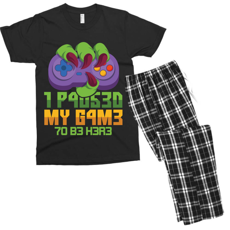 I Paused My Game To Be Here Mmo Rpg Orc Gift Men's T-shirt Pajama Set | Artistshot