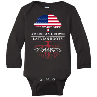 American Grown With Latvian Roots   Latvia Premium T Shirt Long Sleeve Baby Bodysuit | Artistshot