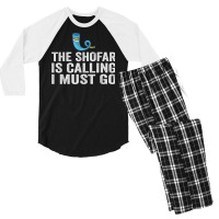 The Shofar Is Calling And I Must Go Rosh Hashanah New Year T Shirt Men's 3/4 Sleeve Pajama Set | Artistshot