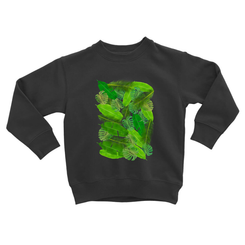 Plants Leafs Pattern   Monstera Deliciosa Toddler Sweatshirt by sepulohsepuluh | Artistshot