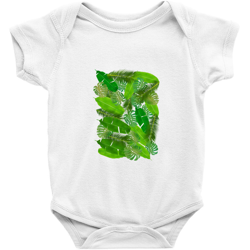 Plants Leafs Pattern   Monstera Deliciosa Baby Bodysuit by sepulohsepuluh | Artistshot