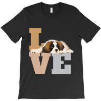 St Bernard Lazy Puppy Dog Slobbers On Word Love T-shirt | Artistshot