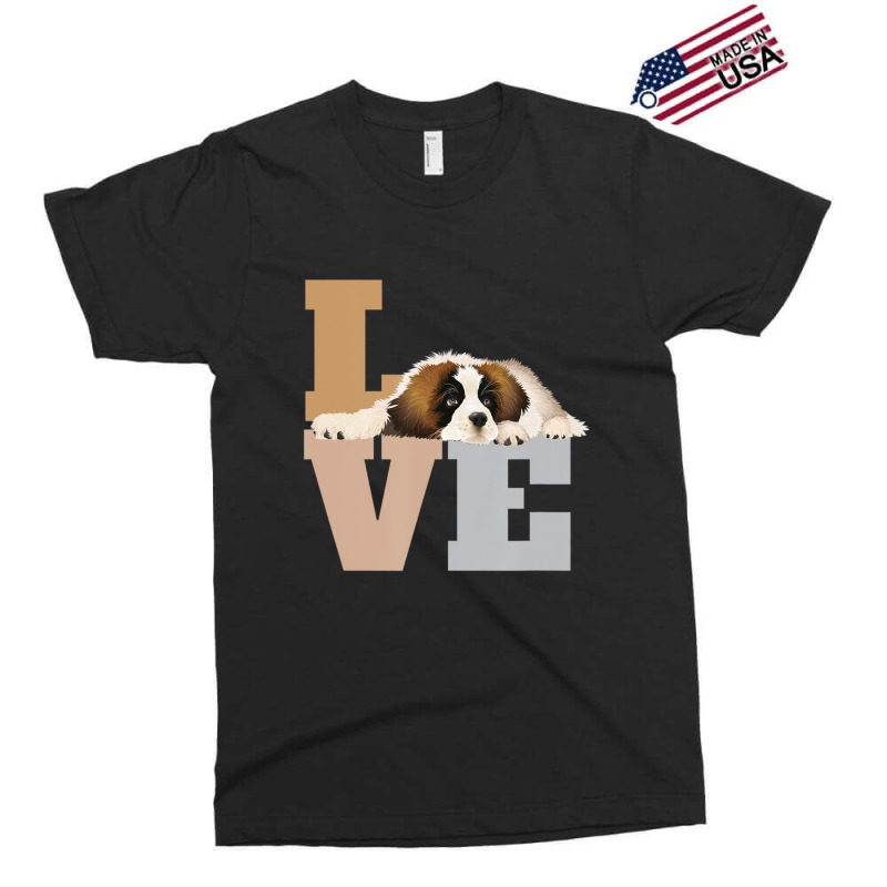 St Bernard Lazy Puppy Dog Slobbers On Word Love Exclusive T-shirt | Artistshot