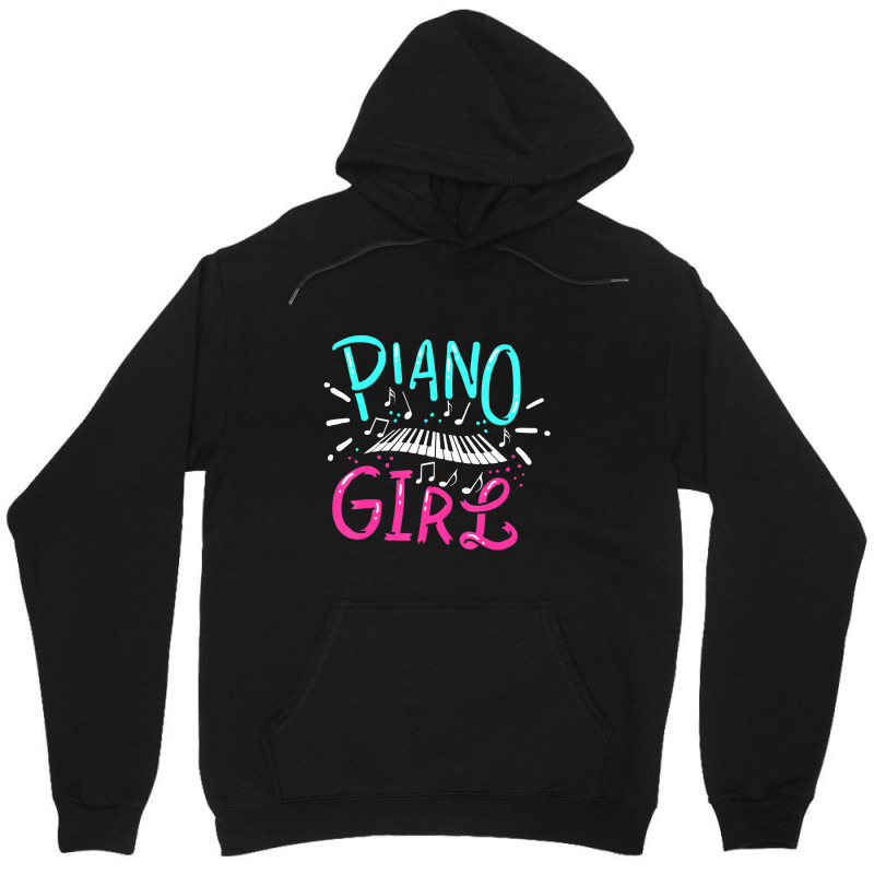 Piano Girl Pianist Music Notes Unisex Hoodie | Artistshot