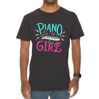 Piano Girl Pianist Music Notes Vintage T-shirt | Artistshot