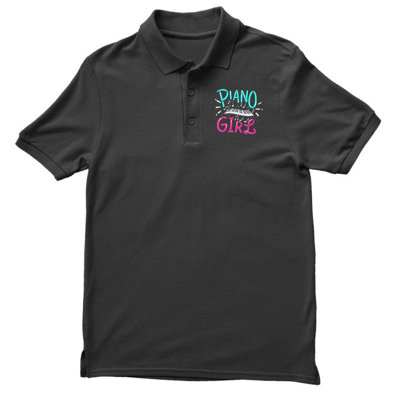 Piano Girl Pianist Music Notes Men's Polo Shirt | Artistshot