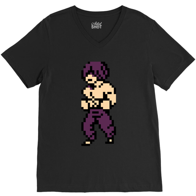 8-bit Chin Tri-blend V-Neck Tee by ERNIEHERNANDEZ | Artistshot