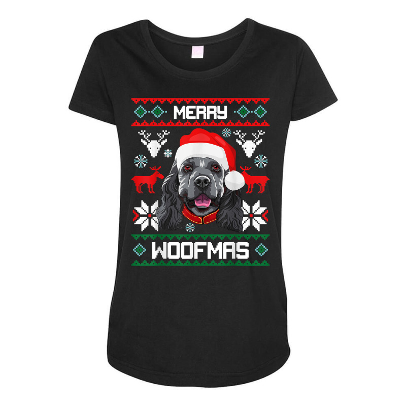 Cocker Spaniel Gift For Merry Christmas Woofmas Clothes T Shirt Maternity Scoop Neck T-shirt by tebaekivoti | Artistshot