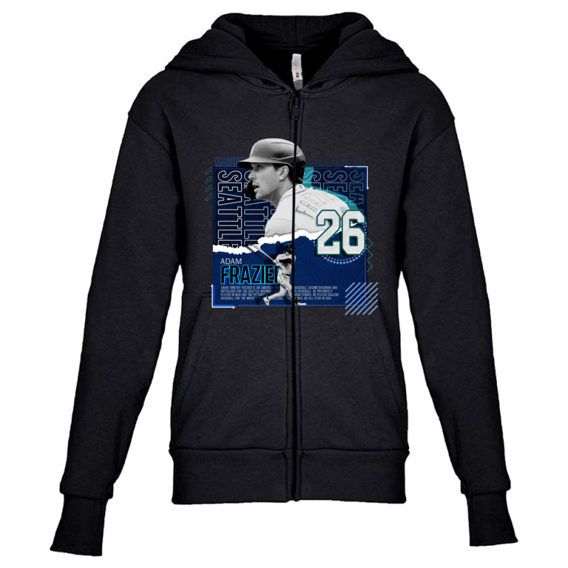 Adam Frazier Baseball Paper Poster Mariners Youth Zipper Hoodie | Artistshot