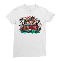 Christmas On The Farm Merry Christmas Farm Animals Western Tank Top Ladies Fitted T-shirt | Artistshot