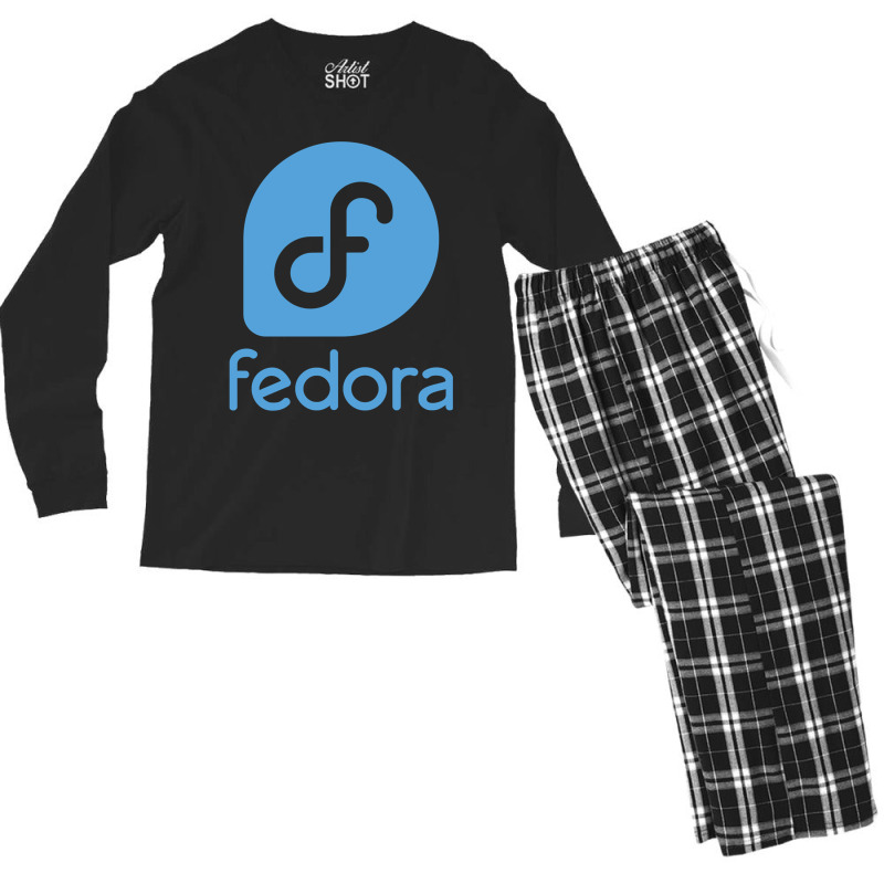 Matte Fedora Linux Men's Long Sleeve Pajama Set | Artistshot