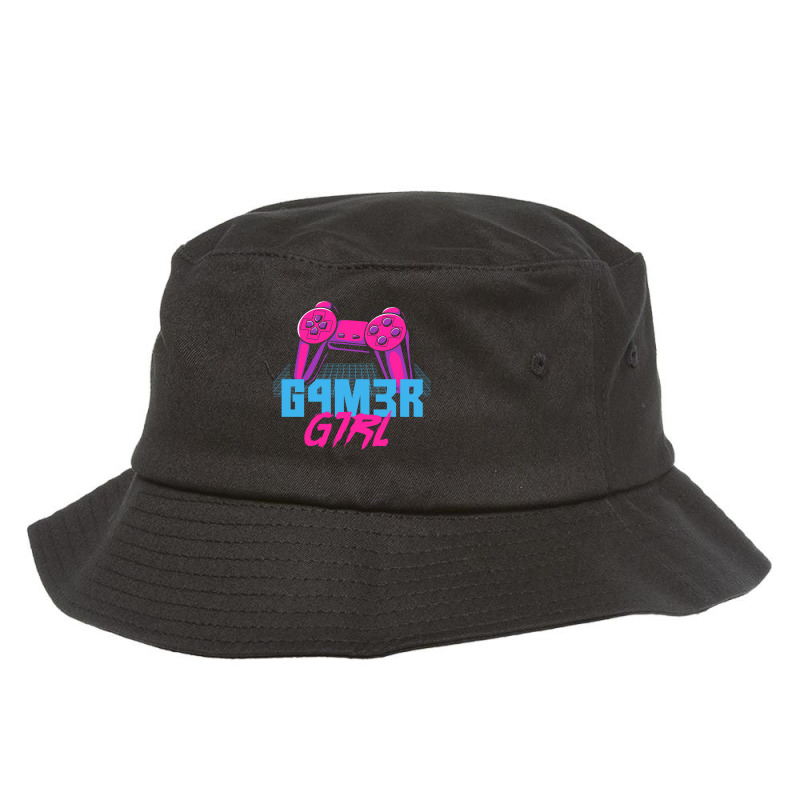 Retro Gamer Girl Vaporwave Leet Leetspeak Gifts Bucket Hat by JONAHANDERSON | Artistshot