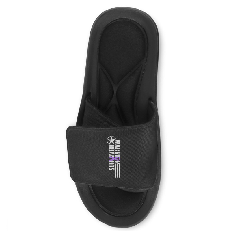 Domestic Violence Survivor - Purple Military-style Awareness Ribbon Slide Sandal | Artistshot