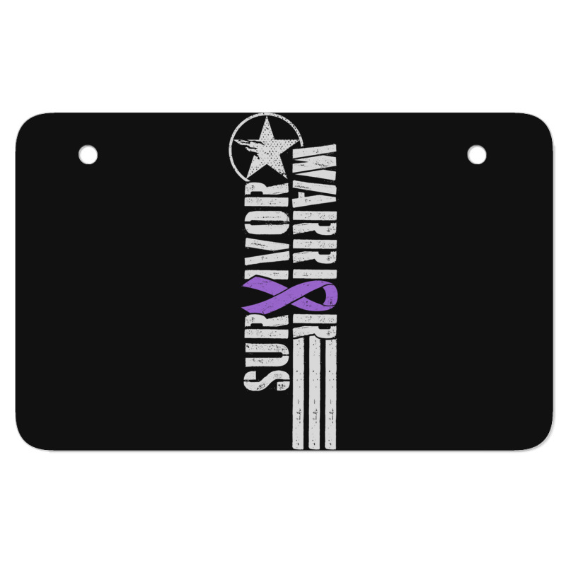 Domestic Violence Survivor - Purple Military-style Awareness Ribbon Atv License Plate | Artistshot