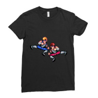 Double Dragon Flying Kicks Ladies Fitted T-shirt | Artistshot