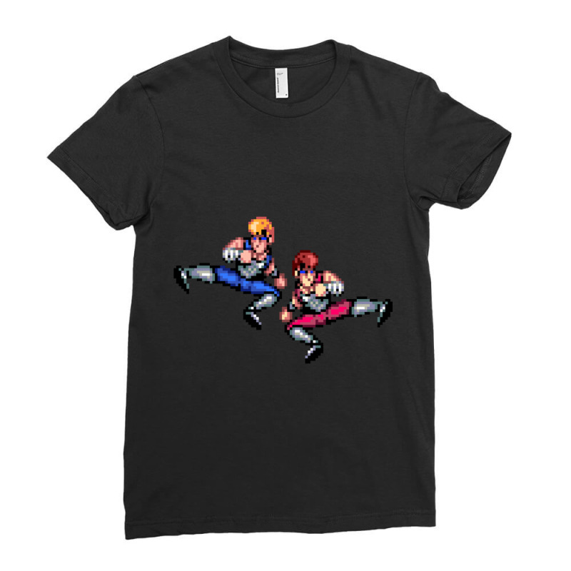 Double Dragon Flying Kicks Ladies Fitted T-Shirt by ERNIEHERNANDEZ | Artistshot