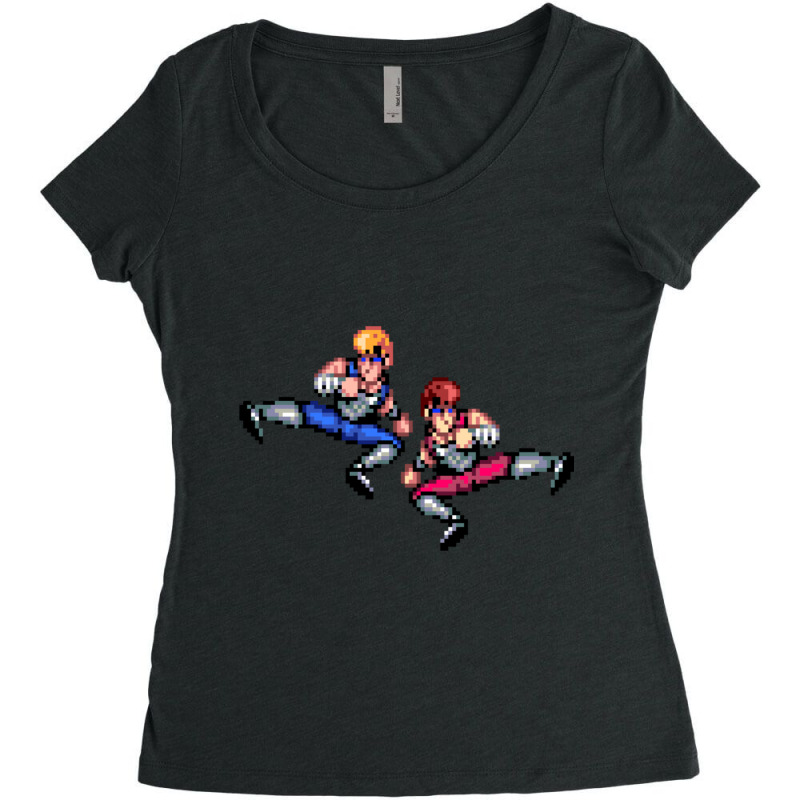 Double Dragon Flying Kicks Women's Triblend Scoop T-shirt by ERNIEHERNANDEZ | Artistshot