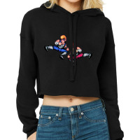 Double Dragon Flying Kicks Cropped Hoodie | Artistshot