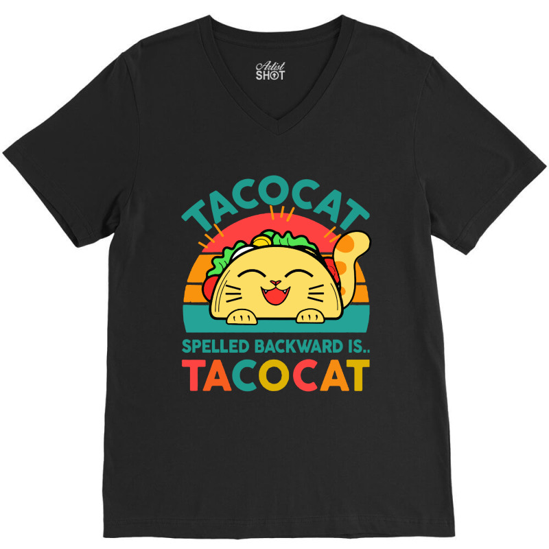 Taco Cat Cute V-neck Tee | Artistshot